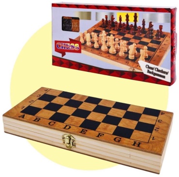 Шахматы,нарды и шашки 3 в 1 дерево 24x24 см