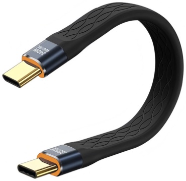 Кабель USB TypeC (F), USB TypeC (M), 0.05 м, черный