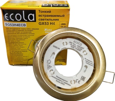 Ecola Софит Ecola GX53 H4 Шлифованное золото св-к встр. 38x106 SG53H4ECB GX53