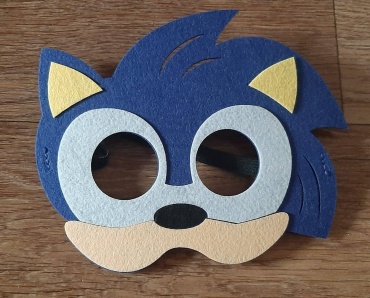 Маска фетровая Детская Соник Sonic утренник Новый год