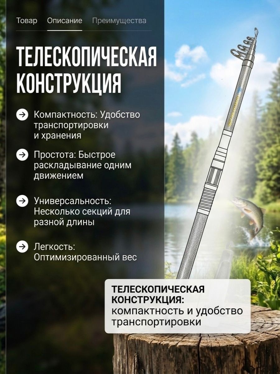 Удилище Hoolican спиннинговое 2.4 м