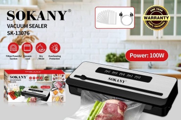 Вакуумный упаковщик SOKANY SK-13076 черный, серебристый