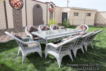 Комплект 9 в 1, кол-во персон: 8, ротанг, стекло