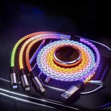 Кабель USB TypeC (F), micro-USB 2.0 (F), Lightning, 1 м, белый