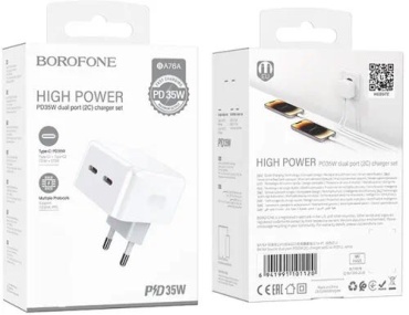 Зарядное устройство Borofone BA76A USB Type-C 10 Вт белый