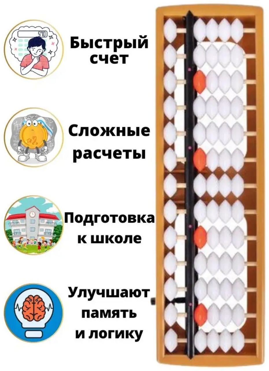 Счеты, пластик, белый