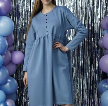 Повседневное платье, для беременных Omoni design голубой