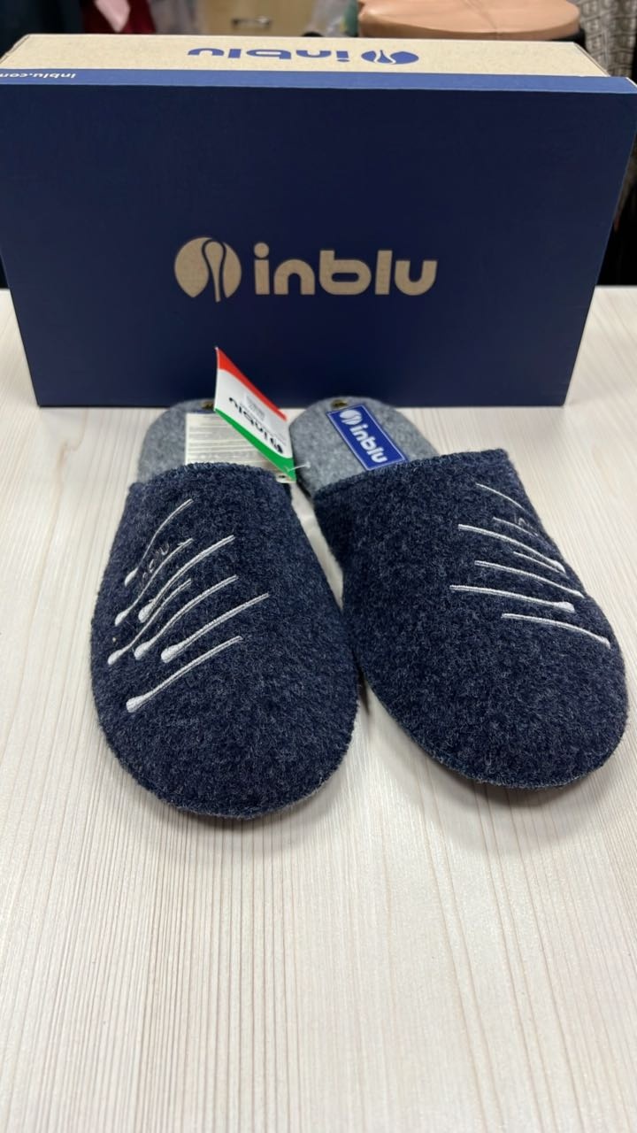 Тапочки inblu синий, серый
