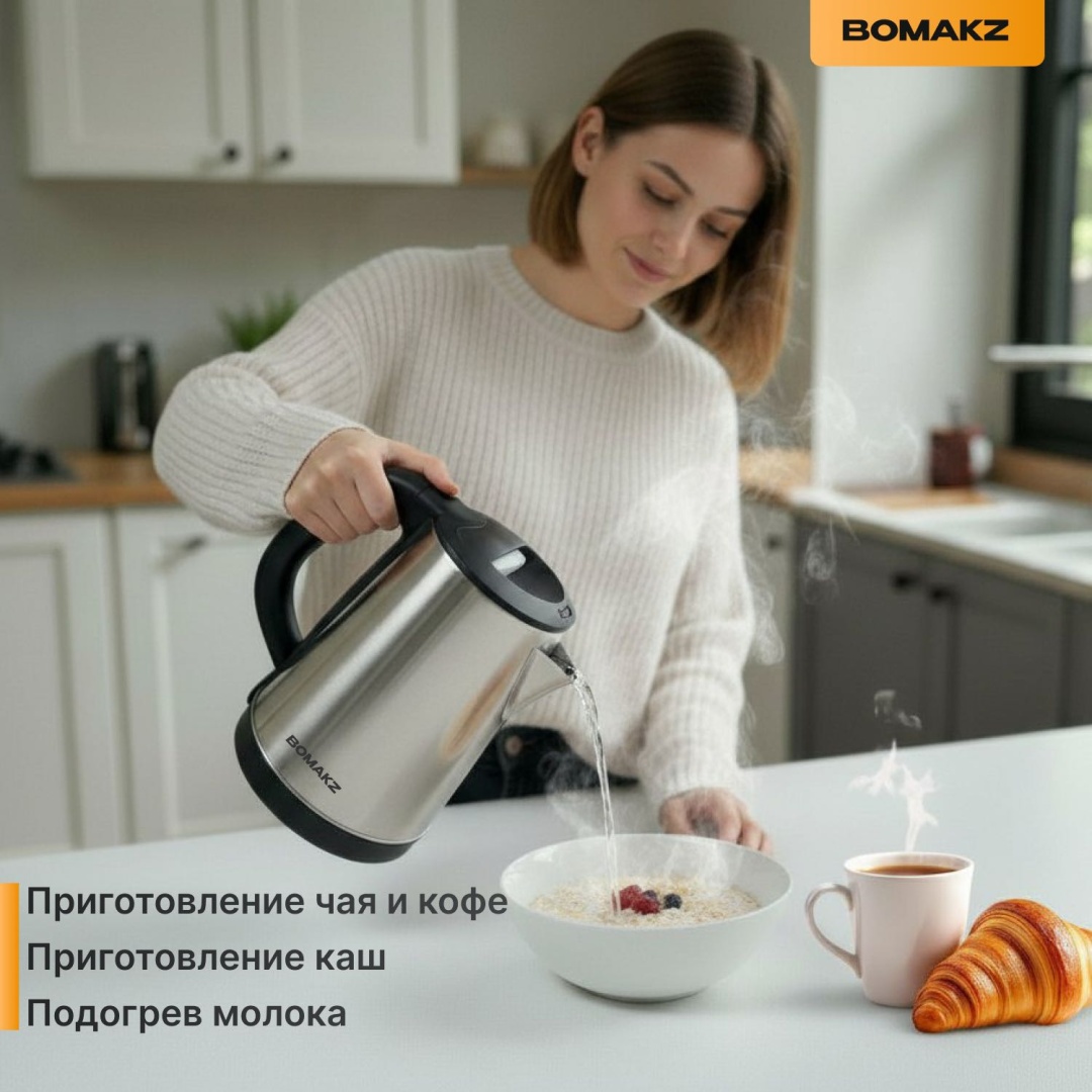 Электрочайник BOMAKZ BM-0803 хром