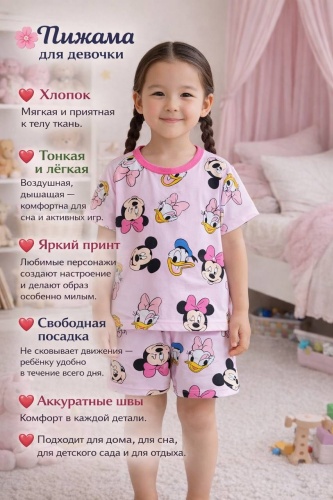 Пижама Микки и друзья мультиколор