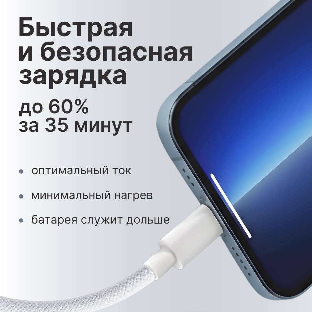 Зарядное устройство MNJ56DS Lightning, USB Type-C 35 Вт белый