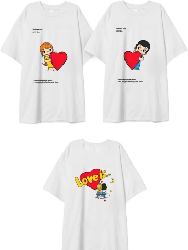 Именной подарок Футболка Жұптық футболкалар «Love is…»
