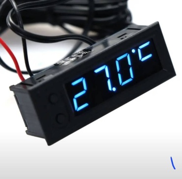 Термометр электронный OEM 3 в 1 (часы+Vметр+термометр -35⁰С120⁰С DC5-27V) синий
