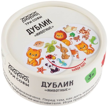 ТРИ СОВЫ Игра настольная ТРИ СОВЫ "Дублик. Животные" 60 карточек