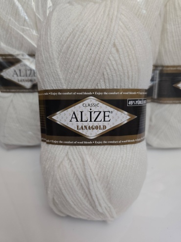 Alize lanagold 55белый.240м.100гр