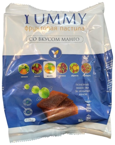 Yummy пастила фруктовая манго 250 г