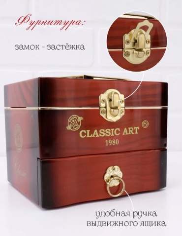Шкатулка ARVEL, искусственная кожа, пластик, текстиль