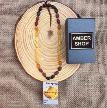 Бусы AmberShop 8764 длина 35 см натуральный янтарь янтарь
