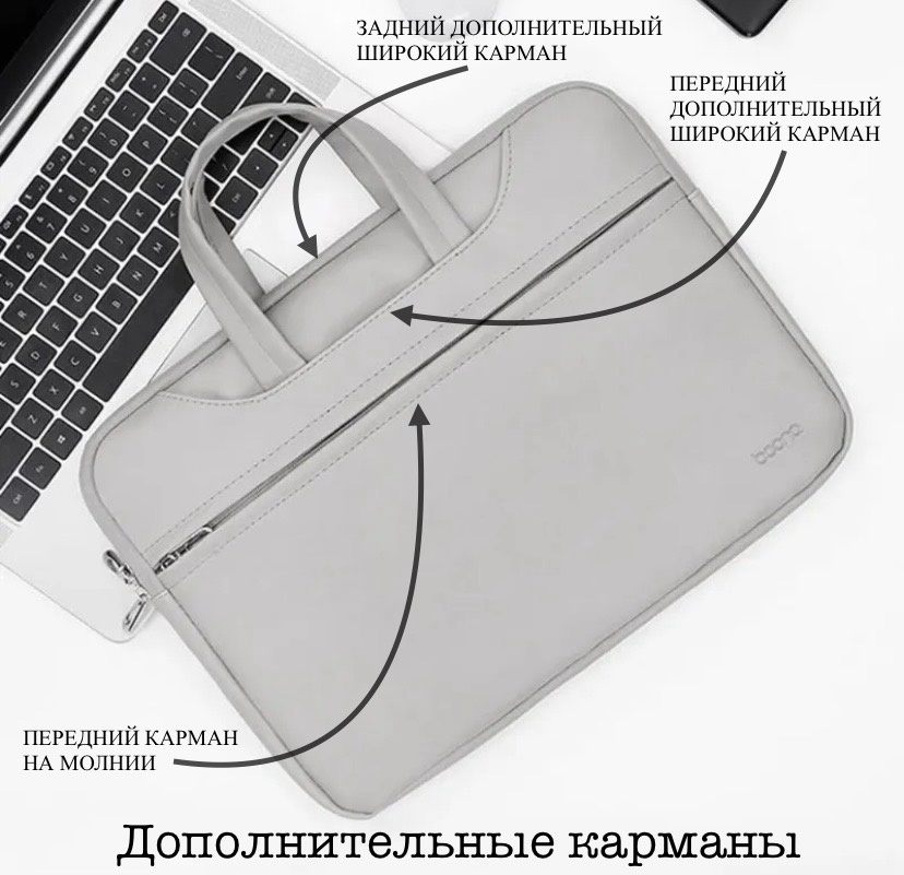 Сумка BN-Q006 до 14" серый