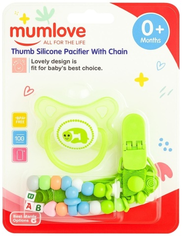 Пустышка angels shop mumlove 6/7 Green, 1 шт, зеленый