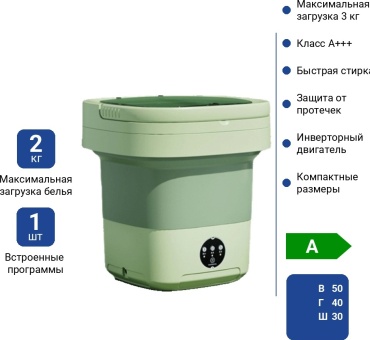Стиральная машина ABIS Малютка зеленый