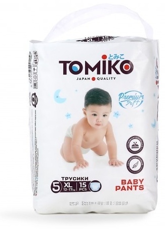 Подгузники-трусики Tomiko XL, 5, 15 шт