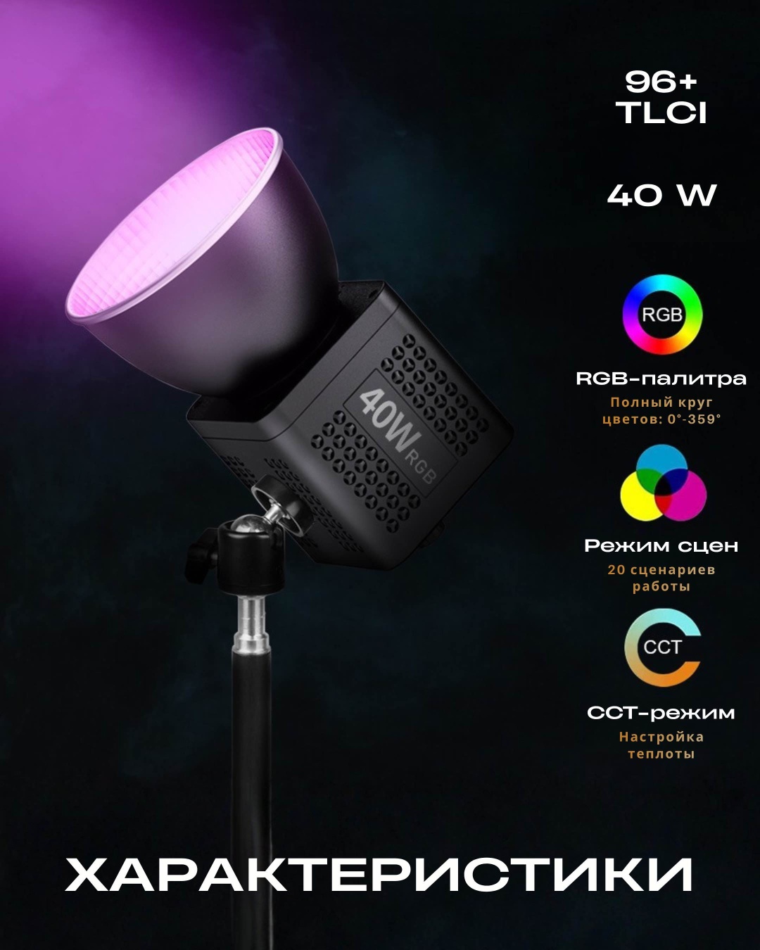 Постоянный свет ACTION CAM ALMATY ACA40WSoftBox
