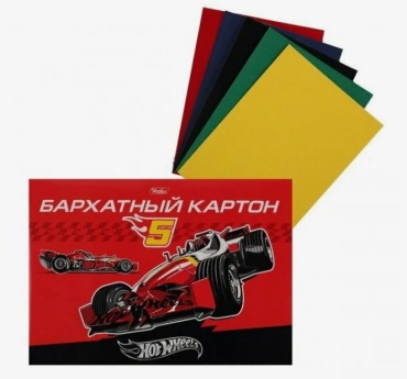 Цветной картон 13310, бархатный А5, 5 л