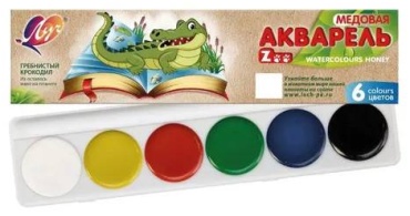 Краски Акварель Zoo мини 6 цветов без кисти медовая