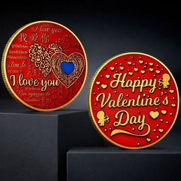 Монета сувенирная Памятная монета «I Love You / Happy Valentine’s Day» 1 шт 40 мм