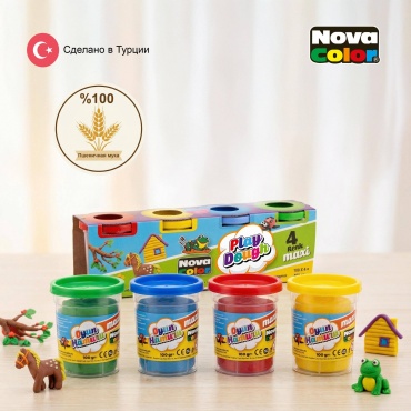 Тесто для лепки Nova Color NC-4105 количество цветов: 4 шт