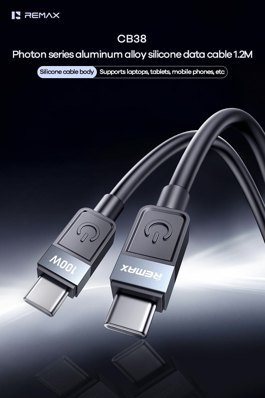 Кабель Remax USB TypeC (M), 1.2 м, CB38 C-C черный