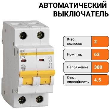 IEK ВА47-29 2ф 63А 6/72