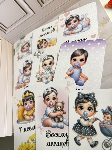 Карточки по месяцам для новорождённых карточка 12 шт