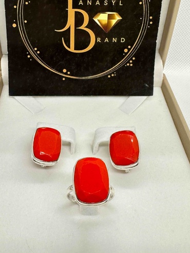 JANASYL Brand A140 вес 13 г серебро, коралл