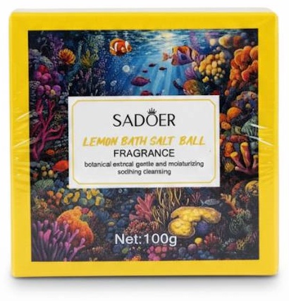 SADOER Lemon Fragrance Bath Salt Ball - Yellow and White - Шариковая соль для ванн с ароматом лимона бомбочка 100 г