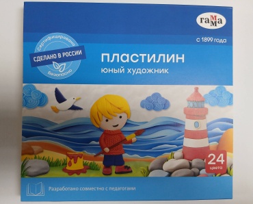 Пластилин 24цв. 336гр. Юный художник 290125_24 со стеком ГАММА