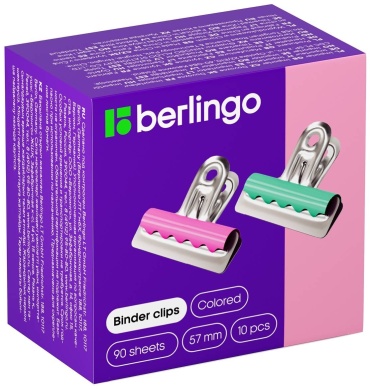 Зажим бульдог Berlingo 57 мм, 10 шт