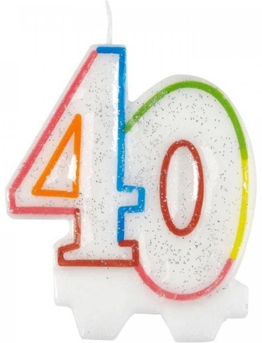 Свеча цифра 40, 1 шт 8 см
