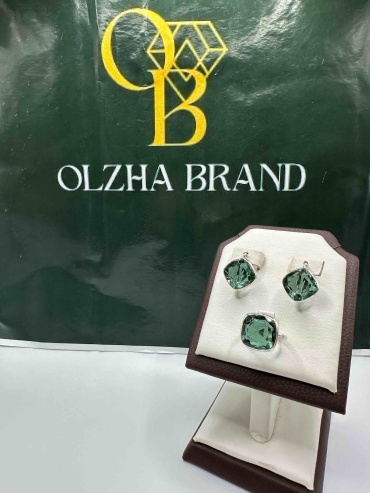 OLZHA BRAND 130235135 вес 13 г серебро, празиолит