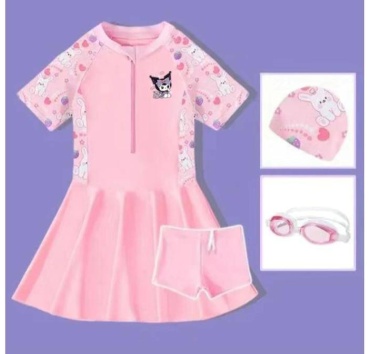 Слитный купальник Kuromi розовый