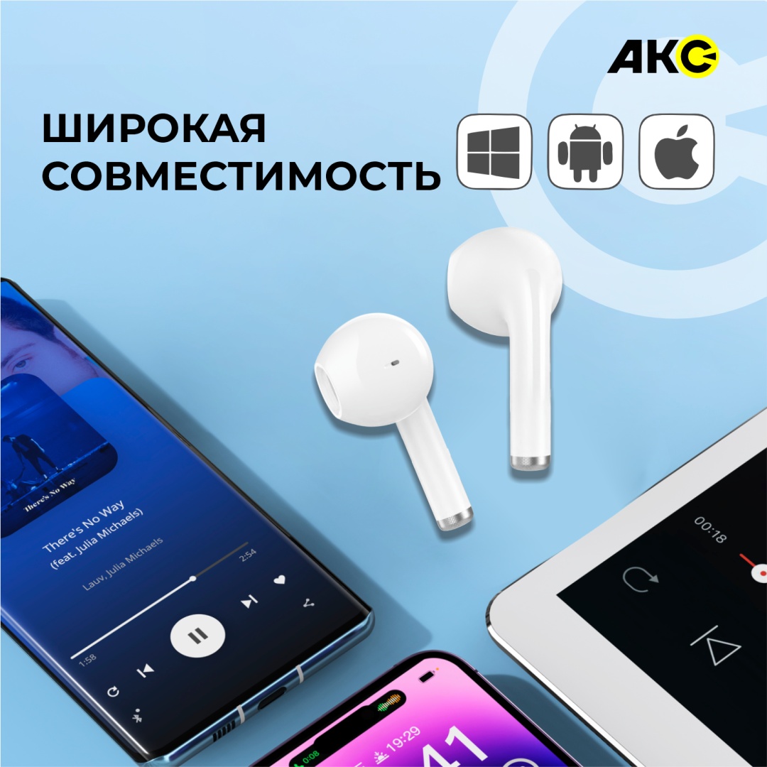 Наушники беспроводные Акс Flow BH-04 с мощным звуком и микрофоном