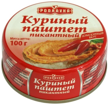 PODRAVKA паштет куриный пикантный 100 г