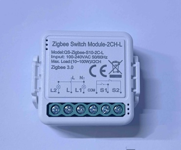 Tuya реле управления 2CH Zigbee Module No Neutral QQ-Zigbee-S10-2C-L AC 100.24 В 10 А, кол-во фаз : 1