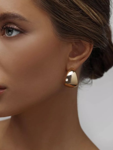 Серьги LERI Golden Drop бижутерный сплав, эмаль