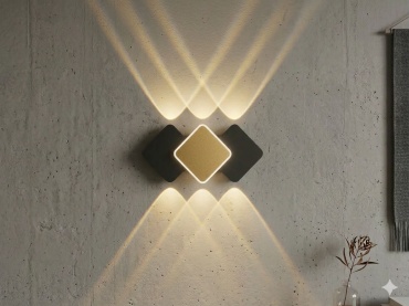 Бра настенный LED LED, черный, золотистый