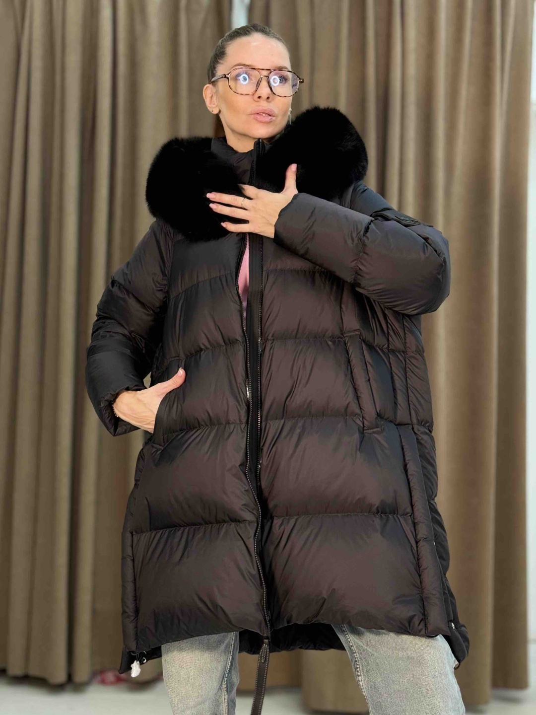 Пуховик черный