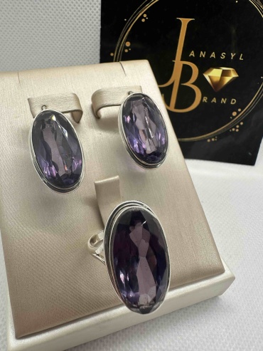 JANASYL Brand JB053 вес 20 г серебро, аметист