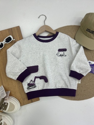 Свитшот Fashion серый, фиолетовый