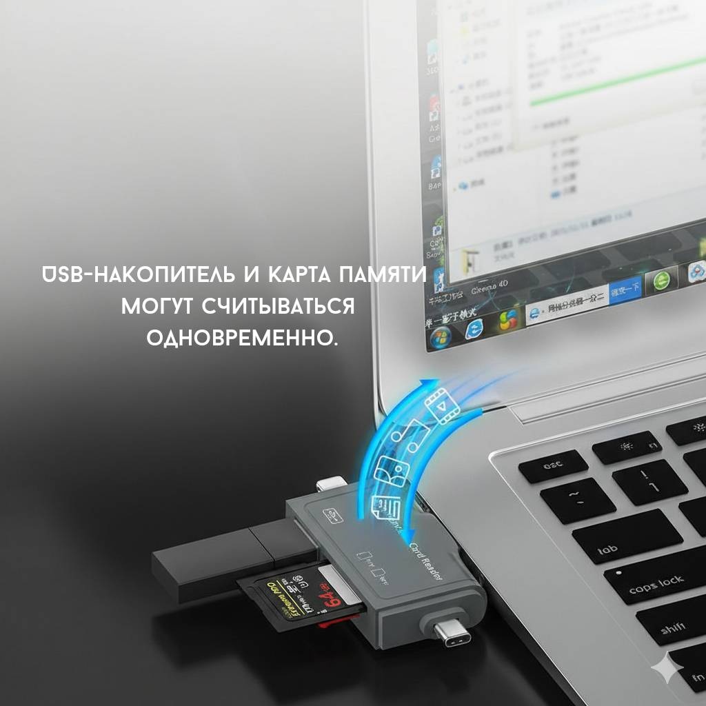 Картридер картридер SD, microSD, miniSD